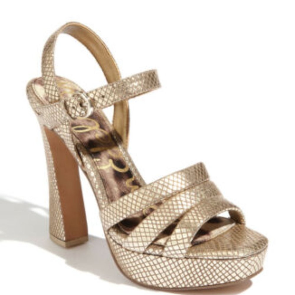 Sam Edelman Metallic Gold Platform Sandal